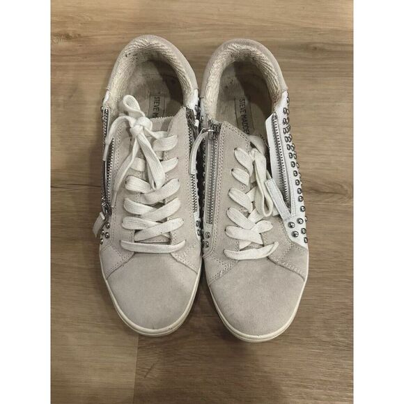 Steve Madden Parka Studded Zip Suede Leather‎ Low Top Sneakers Size 10 - Picture 1 of 7
